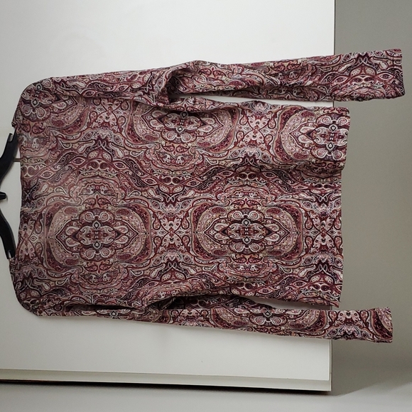 New York and Co. Bohemian Design Sheer Long Sleeve Top - Picture 4 of 5